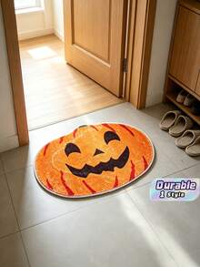 Halloween Imitation Cashmere Doormat, Wear-Resistant Entryway Floor Mat, Easy Care Decorative Rug For Living Room - d - View 1