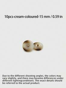 1 Pack 10 Pieces Simple Two‑Color Round Resin Metal Buttons Classic Decorative Fasteners For Coat Sweater Suit Tweed Outerwear Diy Sewing Accessories - 10pcs - View 5