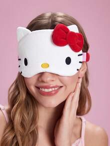 HELLO KITTY AND FRIENDS | SHEIN 印花睡眠遮光眼罩，可有效遮光，柔軟布料 - 紅色 - 查看 5
