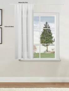 Cirelle 1 Panel White Sheer Curtain, Semi-Transparent Light Filtering Voile Window Drape, Elegant Rod Pocket Curtain For Living Room, Bedroom & Patio Doors - White - View 9
