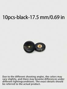 1 Pack 10 Pieces Simple Two‑Color Round Resin Metal Buttons Classic Decorative Fasteners For Coat Sweater Suit Tweed Outerwear Diy Sewing Accessories - 10pcs - View 12