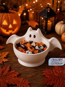 1PC Standard Size 3D Printed Plastic Durable Lightweight Non Slip Scratch Resistant Easy Clean Cute Bat Shape Decorative Storage Bowl Tray Organizer In 2 Colors For Halloween Thanksgiving Home Office Desk Shelf Cabinet Housewarming Gift - Multicolor - View 1