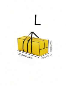 1 pieza Bolsa de almacenamiento grande plegable de tela con asas para edredones, ropa y artículos de temporada, solución de almacenamiento portátil a prueba de agua y polvo para el hogar, viajes y mudanzas, caja de almacenamiento con cremallera de capacidad extra grande como alternativa - Azul - Ver 9