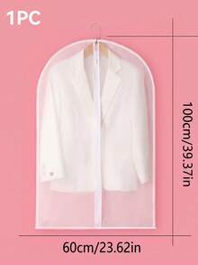 10PCS/5pcs/1pc Garment Dust Cover, Semi‑Transparent Thick Zipper Waterproof Suit Cover, Wedding Dress Protector, Back To School Supply, Wardrobe & Travel Use, Home Storage Organizer, Christmas Housewarming Gift, Clothing Protector, Garment Storage. - White - View 16