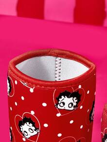 Betty Boop x SHEIN 1Pc Cute Printed Fabric Cup Holder, Neoprene Cup Sleeve Thermal Insulation Material, Reusable, S/M/L Three Sizes, Suitable For Different OZ Coffee Cups - Red - View 6