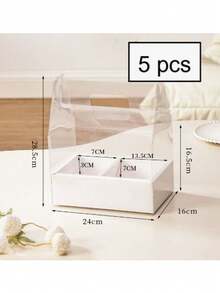 5-Piece 4-Inch Transparent Flower Gift Box, Transparent Gift Packaging Box, Bouquet Style Display Box Suitable For Birthdays, Weddings, Mother's Day, And Holidays - Multicolor - View 15