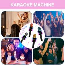 Teckwe Portable Wireless Handheld Microphone, Multifunctional Karaoke Microphone, Available In A Variety Of Colors - Silver - View 9