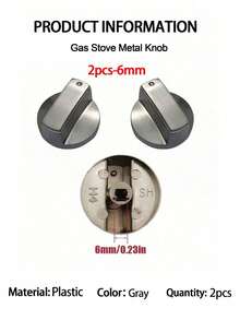 4 Buah Tombol Kompor Gas 6MM/8MM Warna Perak, Tombol Kompor Gas Universal, Tombol Kompor Gas Logam untuk Kompor Dapur, Kompor Gas, Oven, dan Kompor Tanam - Perak - View 13