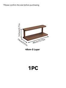 1‑Pack Vintage Solid Wood Desktop Storage Rack, Retro Multi‑Layer Cosmetic Organizer, Multipurpose Home Shelf. Suitable For Storing Kitchen Condiments, Water Cups, Mugs And Coffee Cups. - Multicolor - View 16