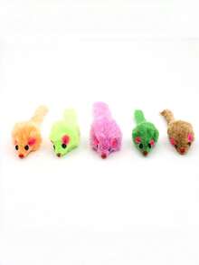 12pcs Colorful Mini Mouse Cat Toys, Interactive Self‑Play Pet Toys, Random Color, Pet Accessories - Multicolor - View 3