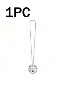 1/10 Pieces Disco Party Necklace Set Shiny Mirror Ball Pendant Chain Suitable For Carnival And Festival - Silver - View 8