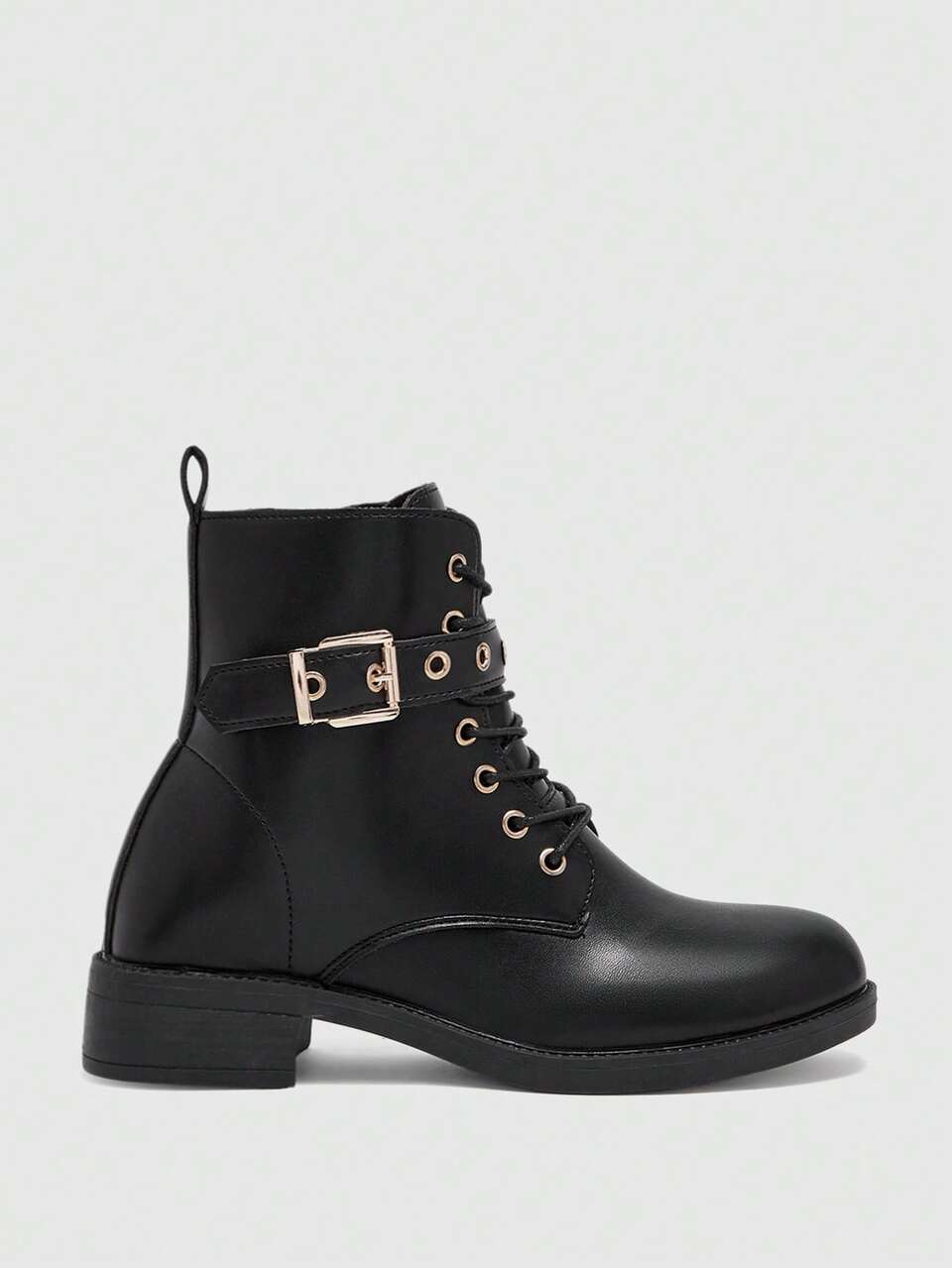 CUCCOO BIZCHIC Women's Round Toe Heavy Sole Black Classic Lace-Up Women's And Ankle Boots Short Boots Comfortable Commuter Versatile Suitable For Daily Wear Women's