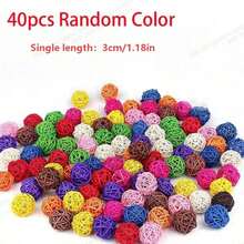 20/30/40pcs Woven Rattan Ball Bird Toys, Parrot Chewing Toys, 3cm/1.18inch, Suitable For Budgies, Lovebirds, Hamsters, Rabbits, Diy Handmade Decoration - A+B - View 15