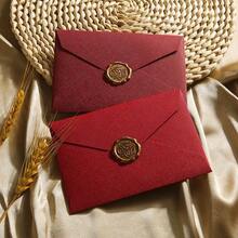 1 Set / 5 Sets,Luxury Linen Envelopes And Writing Paper Set With Wax Seal - Perfect For DIY Gifts, Wedding Invitations, And Office Use - Luxury Envelopes Set - View 7