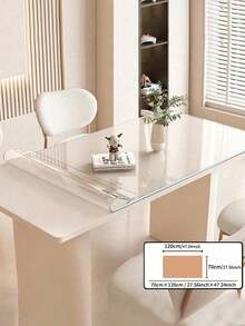 PVC Clear Table Protector - 0.8mm Thick, Premium High-Quality Transparent Plastic Desk Mat For Excellent Surface Protection.Waterproof And Heat Resistant, Easy To Clean . Ideal For Rectangular Nightstands, Office Desks, And Sofa Side Tables - Transparent - View 40