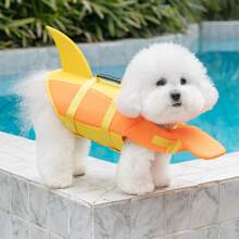 PETSIN 大型犬服装 大型犬救生衣 简约小狗爪印图案 运动风 轻薄夏季沙滩泳装 防护服 欧美地区 可用于户外散步、牵引、宠物救生衣和泳衣 - 彩色 - 查看 5