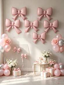 The Bow-Tie Aluminum-Foil Balloon Set Is Suitable For Birthday Parties, Engagement Ceremonies, Girl-Themed Banquets, And Interior Decoration Of Shops. - 6 22-inch bows. - View 16