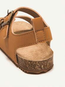 Cozy Pixies Fashionable Flat Buckle Beach Sandals For Boys, Soft And Comfortable, Suitable For Summer - Brown - View 8