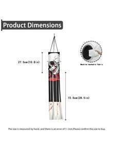 2PCS 39 Inch Halloween Skeleton Windsock Flag Outdoor Hanging Decoration Waterproof Weatherproof Black White Skull Yard Sign Garden Patio Lawn Path Party Decor Fall Autumn Halloween Decor Supplies Must Haves - Multicolor - View 4