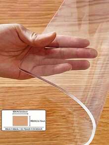 PVC Clear Table Protector - 0.8mm Thick, Premium High-Quality Transparent Plastic Desk Mat For Excellent Surface Protection.Waterproof And Heat Resistant, Easy To Clean . Ideal For Rectangular Nightstands, Office Desks, And Sofa Side Tables - Transparent - View 12
