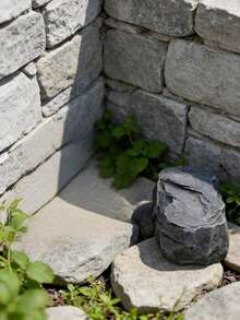 1pc Realistic Stone Fake Rock Key Hide Box, Outdoor Resin Stone Hidden Key Storage Container, Safe Backup Key Sunproof Decor For Garden Yard - Section A - View 6