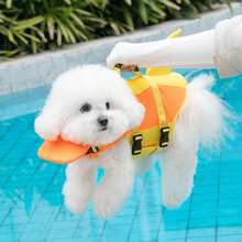 PETSIN 大型犬服装 大型犬救生衣 简约小狗爪印图案 运动风 轻薄夏季沙滩泳装 防护服 欧美地区 可用于户外散步、牵引、宠物救生衣和泳衣 - 彩色 - 查看 6