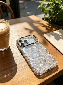 Sparkling Sparkle Line Stone Fashion Katzen Blumen Muster High-End TPU Hülle mit Vollbild Stoßfest, mit 17/17 Pro/17 Pro Max/16/16 Pro/16 Pro Max/15/15 Pro/15 Pro Max Stoßfest Sturz - Blumenkatze - Übersicht 4