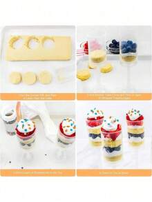 10pcs/20pcs Plastic Cake Push Pop Containers With Lids, Reusable Round Shape Push Up Cake Shooter Clear Cake Holders For Ice Cream Baking Molding - Clear - View 8