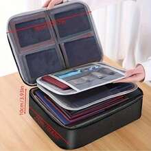 1-Piece Black File Organizer Bag, Multi-Layered With Large Capacity, 2/3 Layer Storage Boxes With Lock, Waterproof Zipper, Portable Travel And Home Storage Bag, Suitable For Files, Laptops, Certificates, Back To School Supplies - Black - View 3