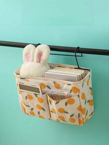 1PC Large Capacity Foldable Lightweight Durable Fabric Hanging Bedside Storage Basket Pouch With Multiple Pockets Easy Access For Dormitory College Bedroom Home Office Space Saving Organizer Must Have - Multicolor - View 3