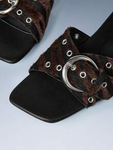 CUCCOO GRLICON Ladies, Spike Buckles, High Heels. - Mocha Brown - View 4