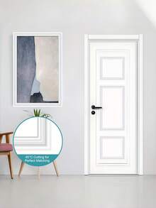 1 PC PEEL AND STICK FLEXIBLE BENDABLE WALL TRIM MOULDING DECORATIVE BORDER STRIP FOR WALL FLOOR CABINET EUROPEAN HOME DECOR DIY EASY INSTALL REMOVABLE ADHESIVE BASEBOARD CEILING CORNER COVER RENOVATION UPGRADE DECORATIVE TRIM - White - View 3