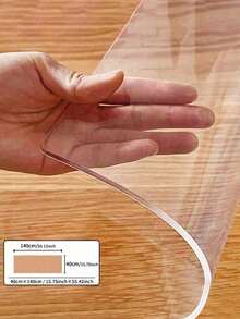 PVC Clear Table Protector - 0.8mm Thick, Premium High-Quality Transparent Plastic Desk Mat For Excellent Surface Protection.Waterproof And Heat Resistant, Easy To Clean . Ideal For Rectangular Nightstands, Office Desks, And Sofa Side Tables - Transparent - View 35