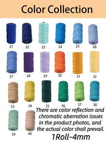 4mm*100m Macrame Rope, Premium Macrame Cord,Thick Natural Thread, Multi-Strand Synthetic Braided Rope,4 Ply Macrame Rope For Wall Hangings Decor, Plant Hangers, Crafts,Bags, DIY, Home Decorations, Gift Wrapping,Beige No. 5 Is Available In 1/2/3/4mm - Multicolor - View 3