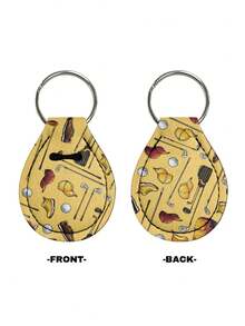 1PC Fabric Water Drop Golf Print Keychain Organizer Protective Case Portable Pendant Backpack Decoration Sports Gift Lightweight Durable Scratchproof Shockproof Car Home Outdoor - Multicolor - View 2
