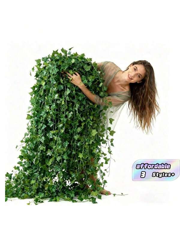 12/24/36pcs Sinsoledad Fake Ivy Leaves Artificial Garland Greenery Spring Hanging Plant Vine For Wedding Party Wall Room Aesthetic Decor Halloween Thanksgiving Decoration Summer Decor