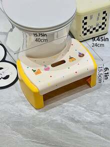 1PC Cream Style Non Slip Thickened Toilet Step Stool Pedestal Footrest For Bathroom Adults Heightened Standing Platform Ergonomic Comfort Home Use Decor - Multicolor - View 3