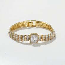 Opalesca 18k Gold-Plated Zirconium-Inlaid Shiny Simple Temperament Bracelet - Yellow Gold - View 15