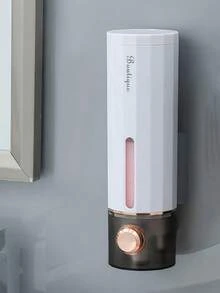 优质免钻壁挂式皂液器 - 可再填充泵瓶，适用于液体洗手液、沐浴露和洗发水 | 带粘性安装的豪华浴室收纳盒，夏季家居装饰必备 - 彩色 - 查看 3