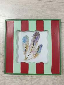 Vintage Picture Frame With Stripe Design, Square Bohemian Photo Frame For Tabletop Decor, Retro & Unique Home Accent - multicolor - View 9