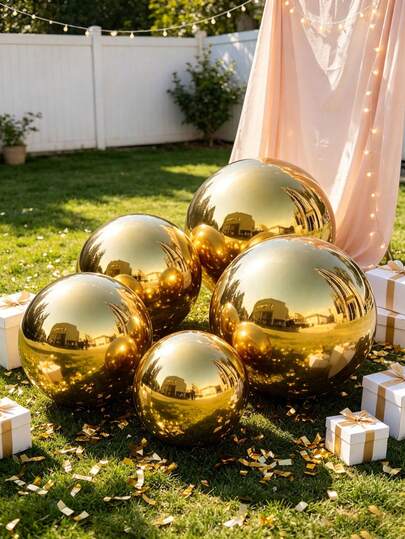 1/2 Pc, 22 Inches/32 Inches/50 Inches/60 Inches Giant Colorful 4D Ball. Suitable For Weddings, New Year's Celebrations, Valentine's Day, Birthday Parties, Fashion Parties, Decoration For Photos, And Women's Party Attire.