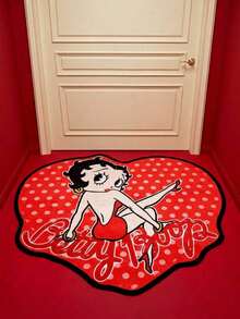 Betty Boop X POKOJA LAND 1 قطعة سجادة – حصيرة أرضية كرتونية مرخصة، ديكور منزلي ناعم ومخملي - الآنسة بيتي - مشاهدة 5