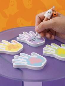 Joivida 1pc/6pcs Halloween Hand Shape Sticky Notes, Fun Palm Design Self-Adhesive Memo Pads For Home, Office, School, Party Favors, Planner Decor, Cute Colored Scratch Paper - multicolor - View 7