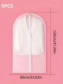10PCS/5pcs/1pc Garment Dust Cover, Semi‑Transparent Thick Zipper Waterproof Suit Cover, Wedding Dress Protector, Back To School Supply, Wardrobe & Travel Use, Home Storage Organizer, Christmas Housewarming Gift, Clothing Protector, Garment Storage. - White - View 17