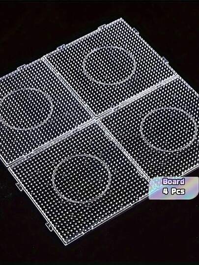 4/8 Pcs Transparent Large Square Fuse Bead Boards,DIY Template Pegboards For Fuse Bead Making Tool Accessories(Beads And Other Accessories Not Included)