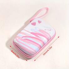 1pc Compact Shockproof Zipper Eva Durable Storage Pouch Lovely Heart Star Mushroom Print Earbud Cord Charger Organizer Bag For Outdoor Trip Daily Use Portable Travel Electronic Accessory Case - Multicolor - View 5