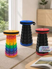 1pc Upgraded Foldable Stool, Lightweight And Sturdy With 400 Lbs Bearing Capacity. Compact Extendable Portable Bench Ideal For Camping, Fishing, Hiking, BBQ And Other Outdoor Activities For Adults. - color - View 1
