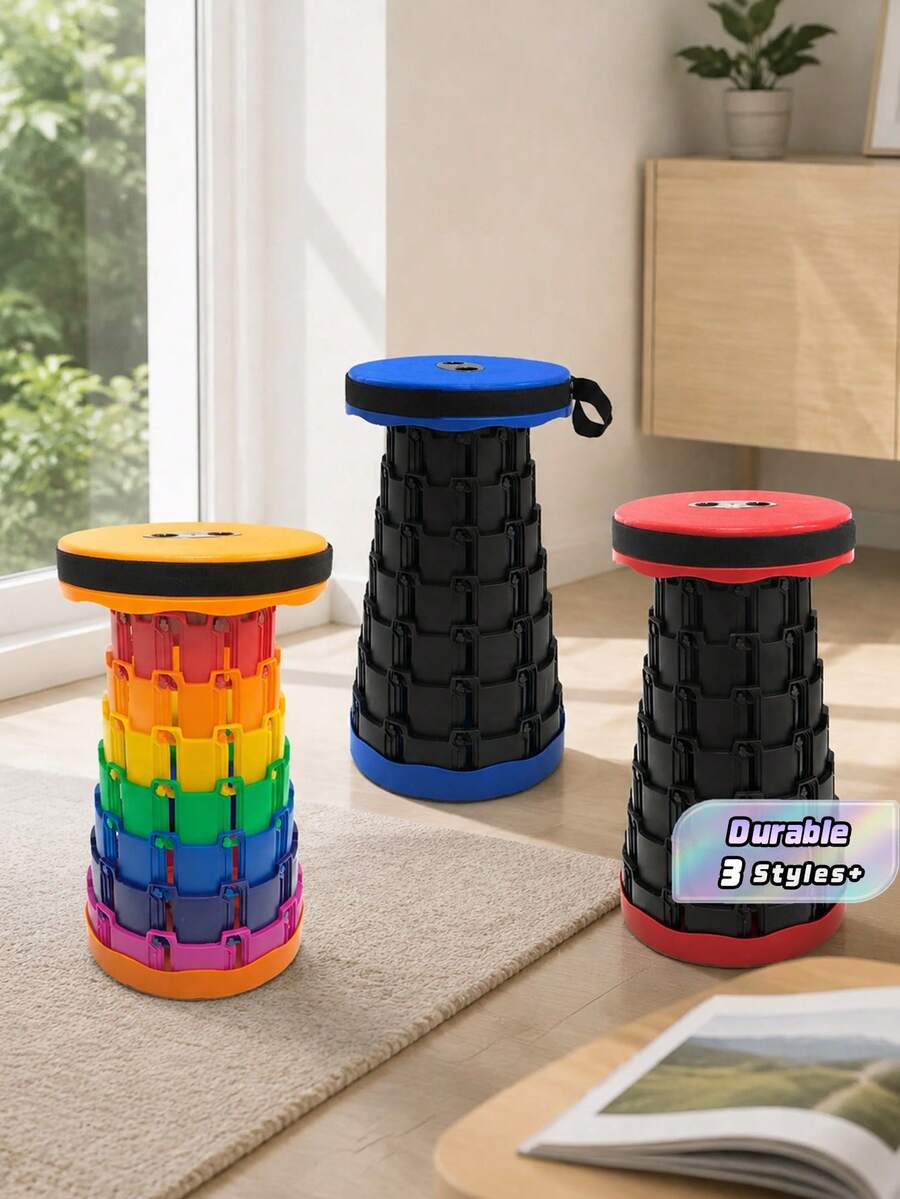 1pc Upgraded Foldable Stool, Lightweight And Sturdy With 400 Lbs Bearing Capacity. Compact Extendable Portable Bench Ideal For Camping, Fishing, Hiking, BBQ And Other Outdoor Activities For Adults. - color - View 1