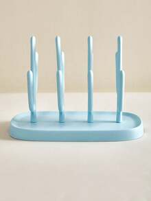 SHEIN Baby Cup Drying Rack | For Baby Bottles, Nipples And Water Cups. Facilitates Water Drainage. Bottles And Nipples Not Included. - Blue - View 3