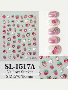 1Sheet 5D Fruit Nail Stickers Cute Summer Strawberry Slice Pattern Self Adhesive Nail Art Decor Transparent Glossy Easy Use For DIY Manicure Home Salon Summer For Adults - Multicolor - View 8